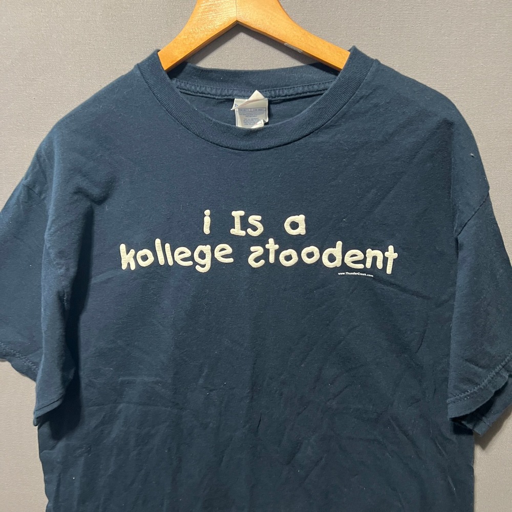 Tennessee River Mens Navy Blue i Is a kollege ztoodent Puff Print Graphic Tee L